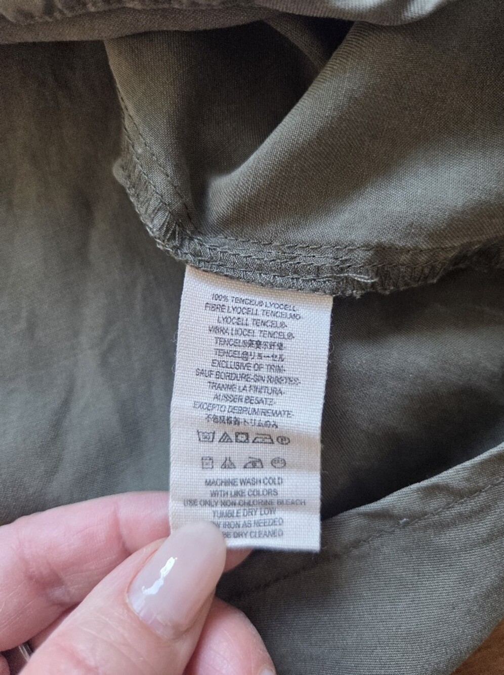 Free People Off Campus Button-Down Shirt Olive Green Metallic Trim - Picture 10 of 11
